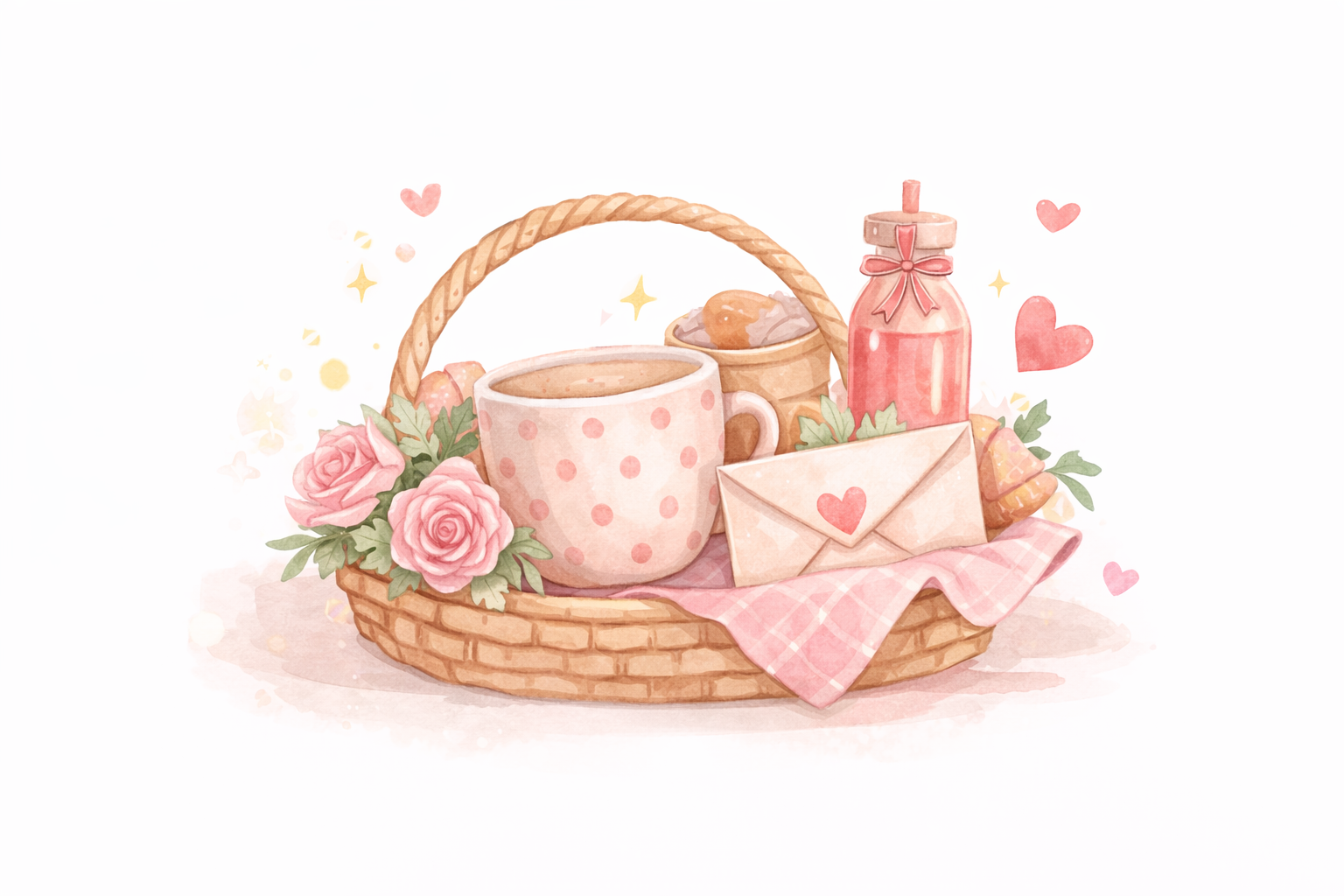 Canasto de desayuno y regalo romantico