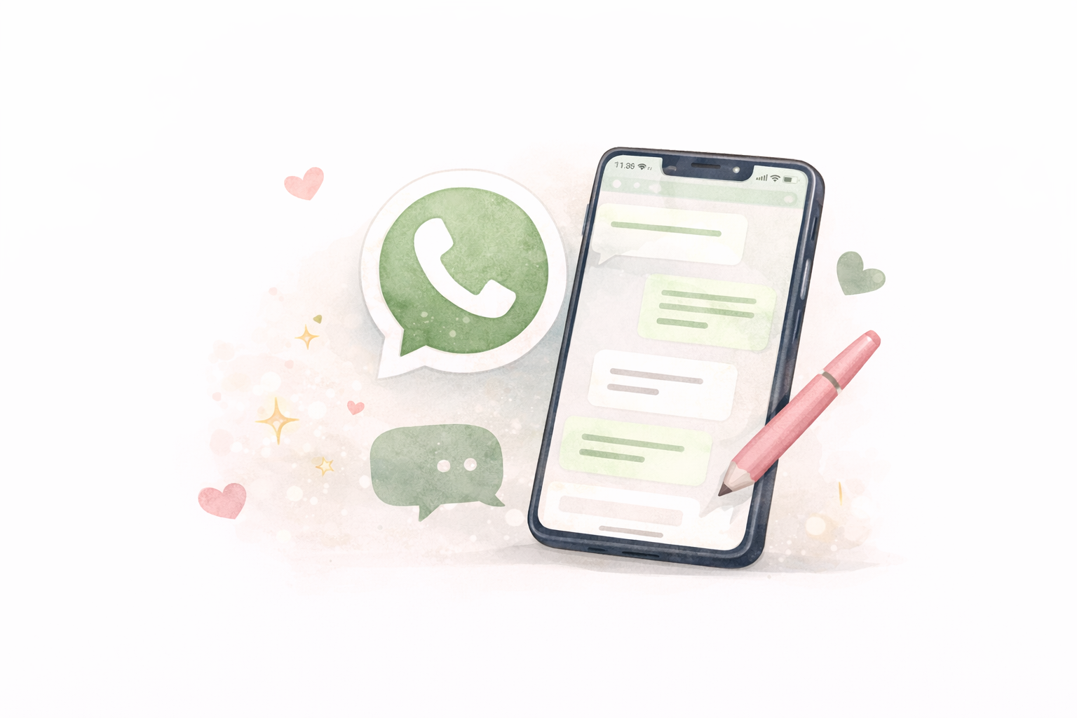 Celular con chat de WhatsApp